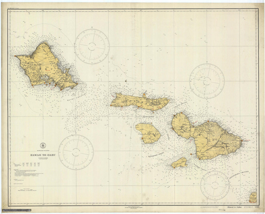 Hawaii to Oahu Map 1929