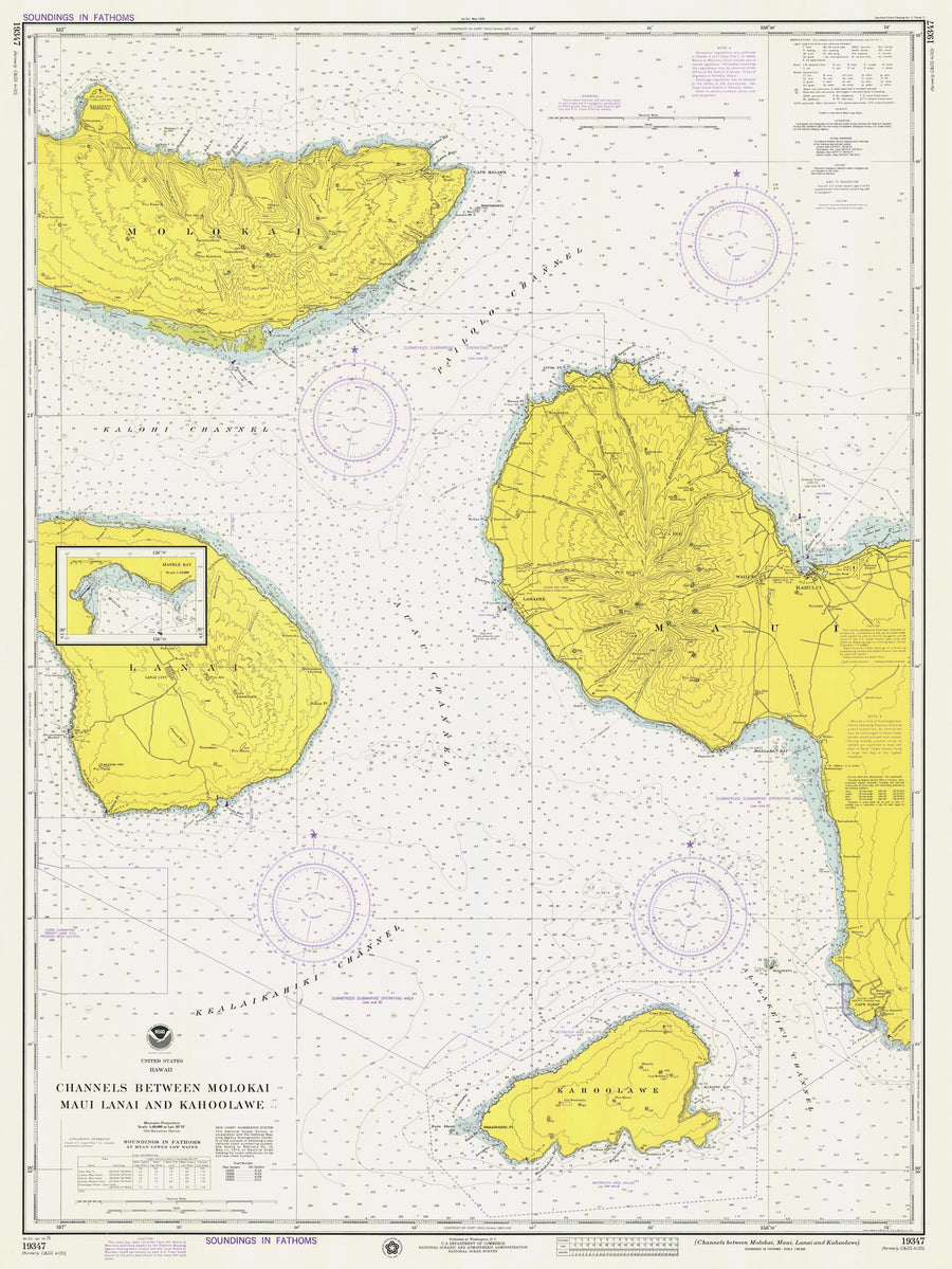 Hawaiian Channels Map - 1975
