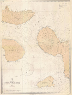 Hawaiian Channels Map - 1934
