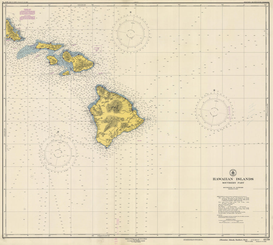 Hawaiian Islands Map -1948