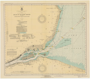 Head of Detroit River Map - Grosse Pointe - St. Clair 1931