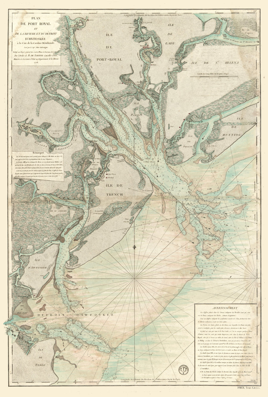 Hilton Head Map - Port Royal & Daufuskie Island - 1778
