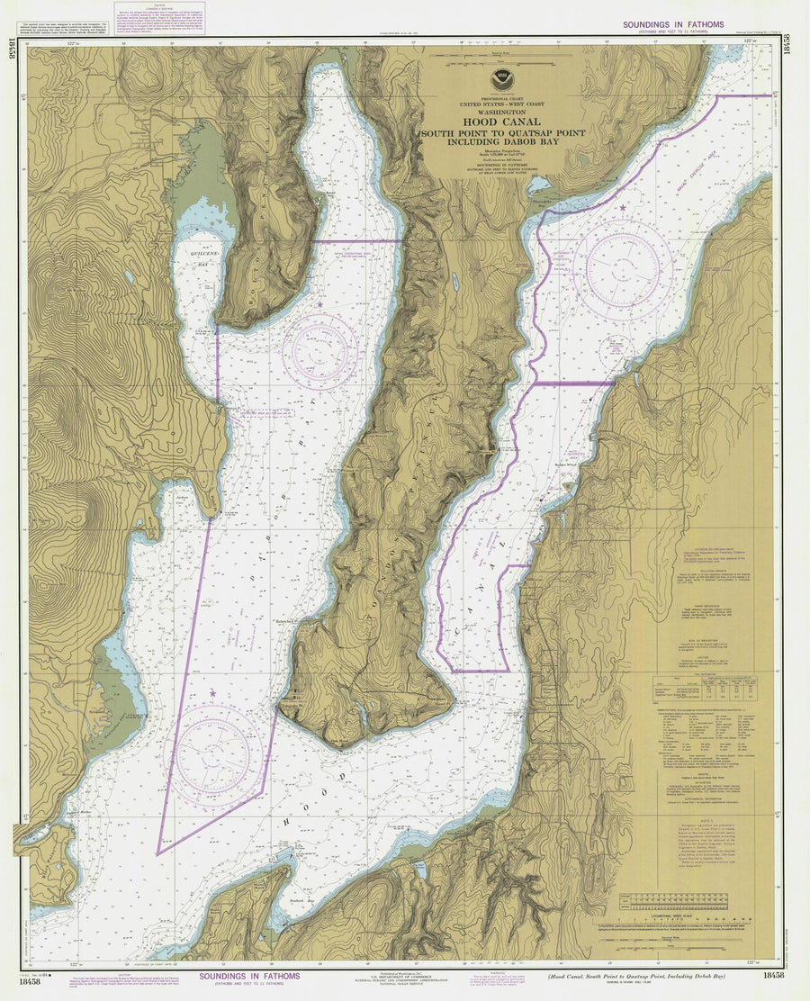 Hood Canal - South Point to Quatsap Point Map - 1984