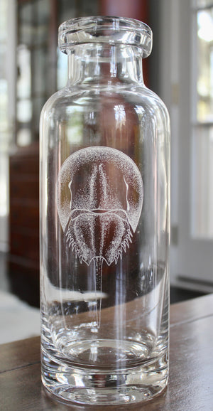 Horseshoe Crab Engraved Glass Carafe
