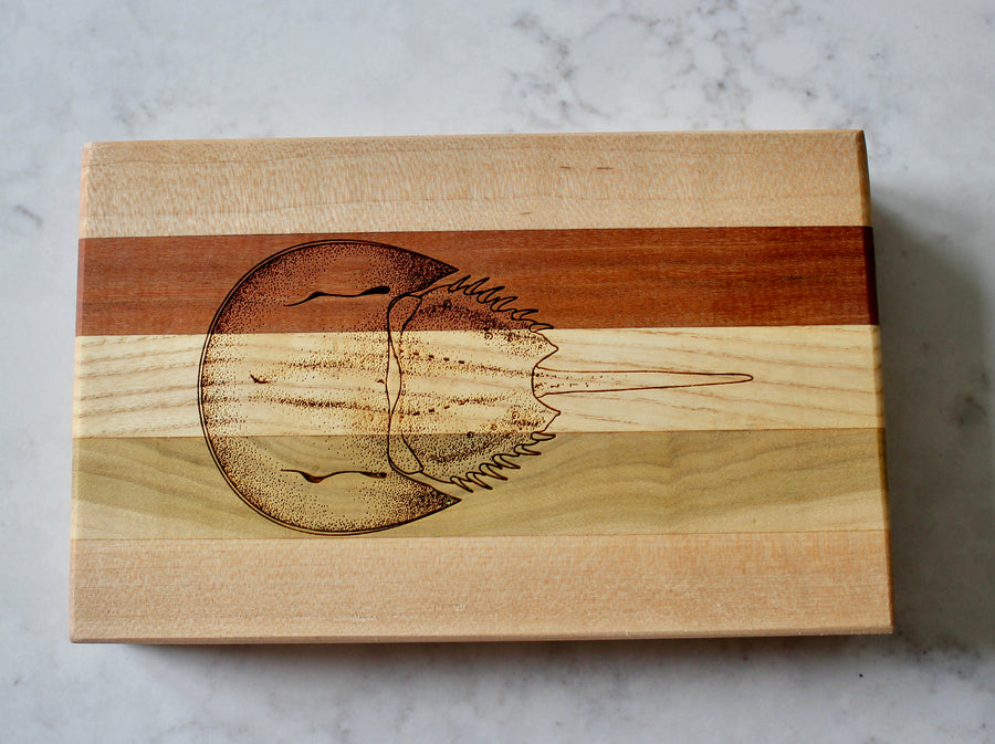 Horseshoe Crab Engraved Wooden Serving Board & Bar Board