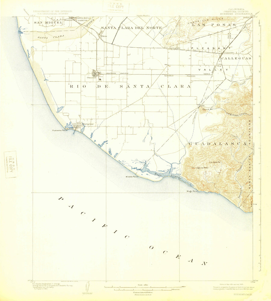 Hueneme California Topographic Map - 1904