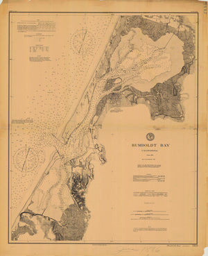 Humboldt Bay California Historical Map 1896