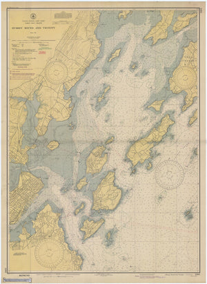 Hussey Sound - Casco Bay Maine Map - 1945