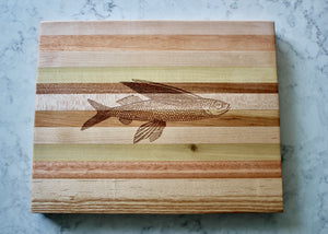Flying Fish Engraved Wooden Serving Board & Bar Board