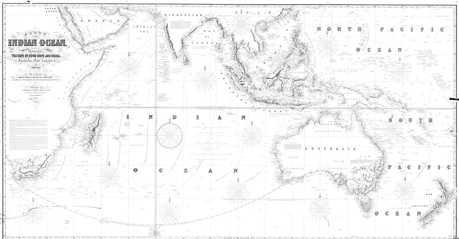 Indian Ocean Map - 1853