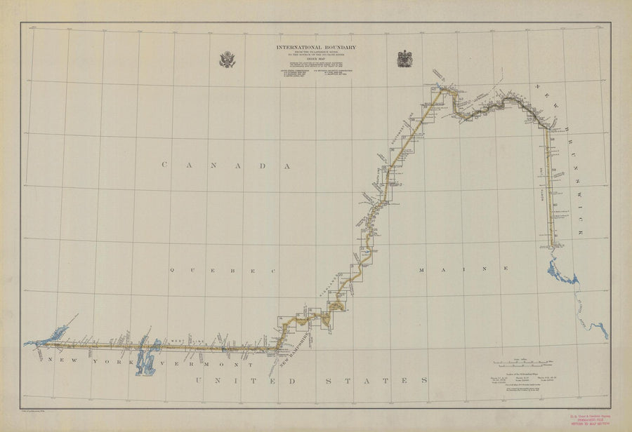 International Boundary Map - St. Lawrence River to St. Croix River