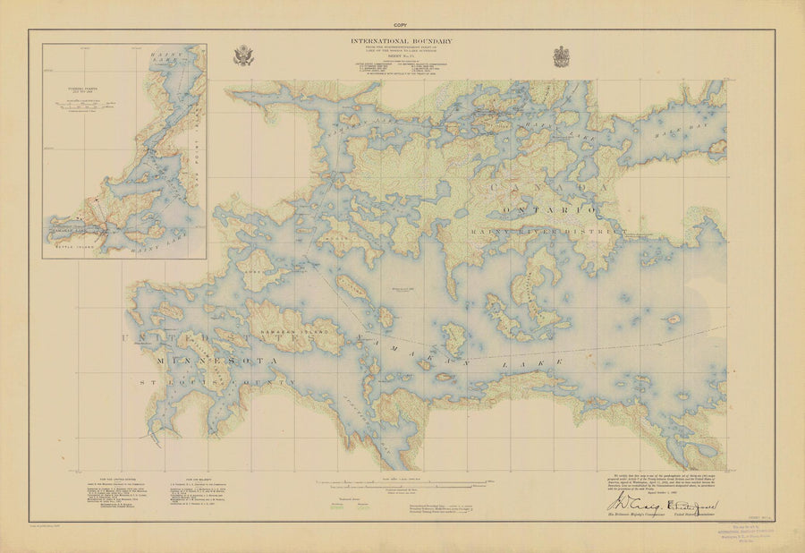 International Boundary Map - Lake of the Woods to Lake Superior #14