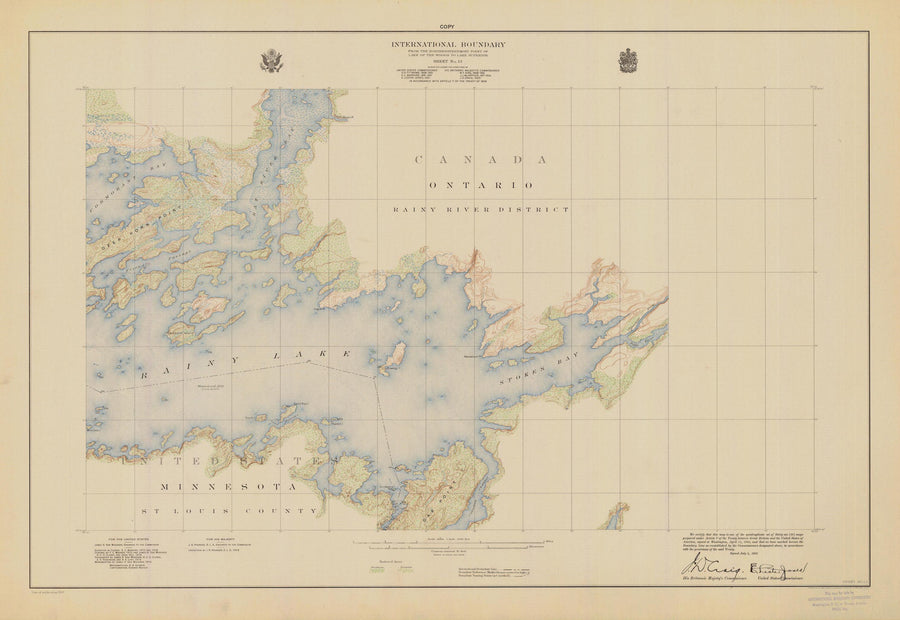 International Boundary Map - Lake of the Woods to Lake Superior #13