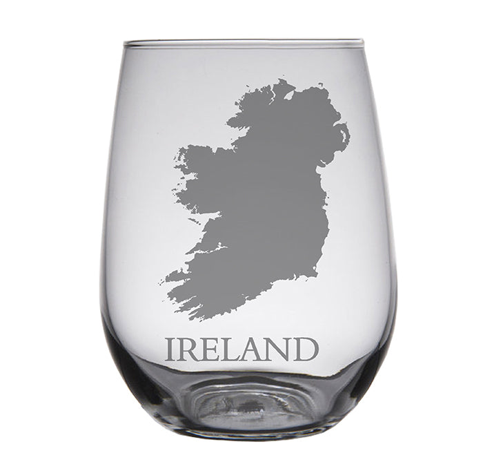 Ireland Map Engraved Glasses