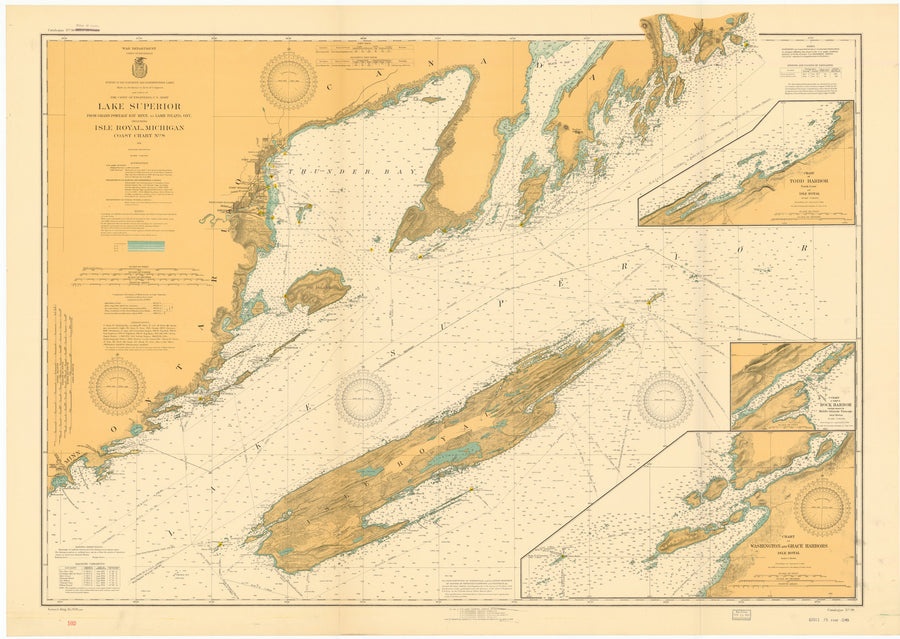 Lake Superior - Isle Royal Map - 1926