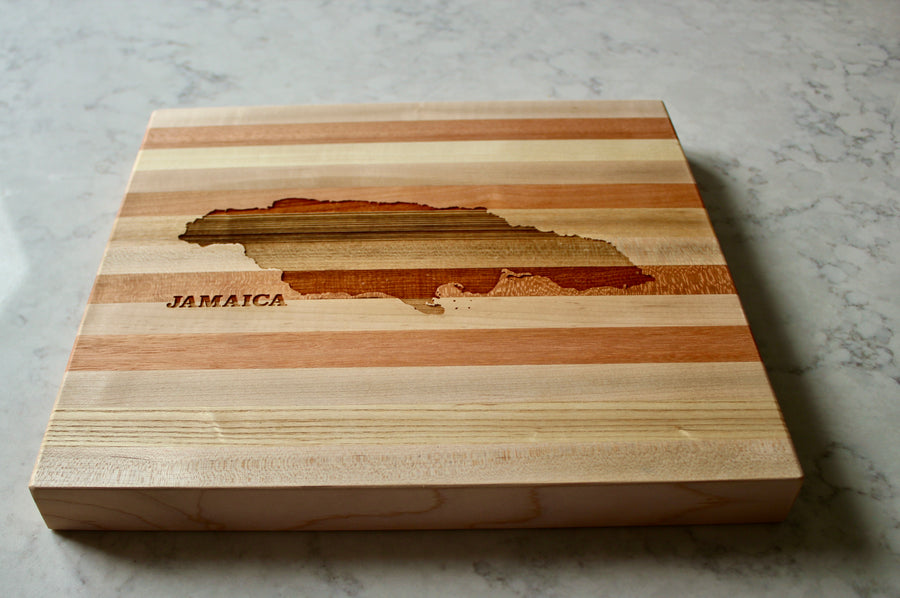 Jamaica Map Engraved Wooden Serving Board & Bar Board
