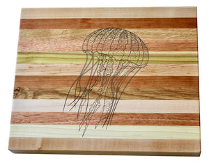 Jellyfish Engraved Wooden Serving Board & Bar Board
