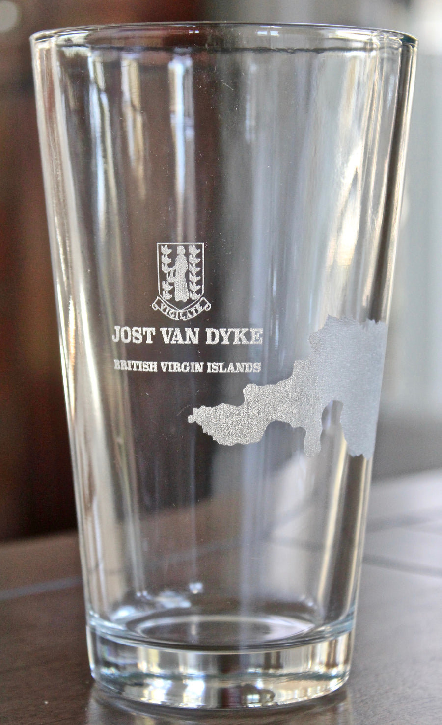 Jost van Dyke BVI Map Engraved Glasses