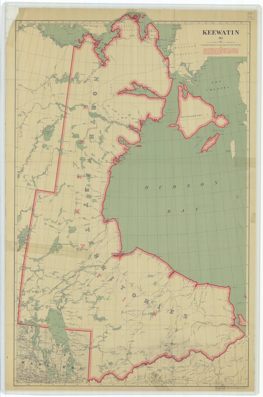 Keewatin - Northwest Territories - Canada Map - 1911