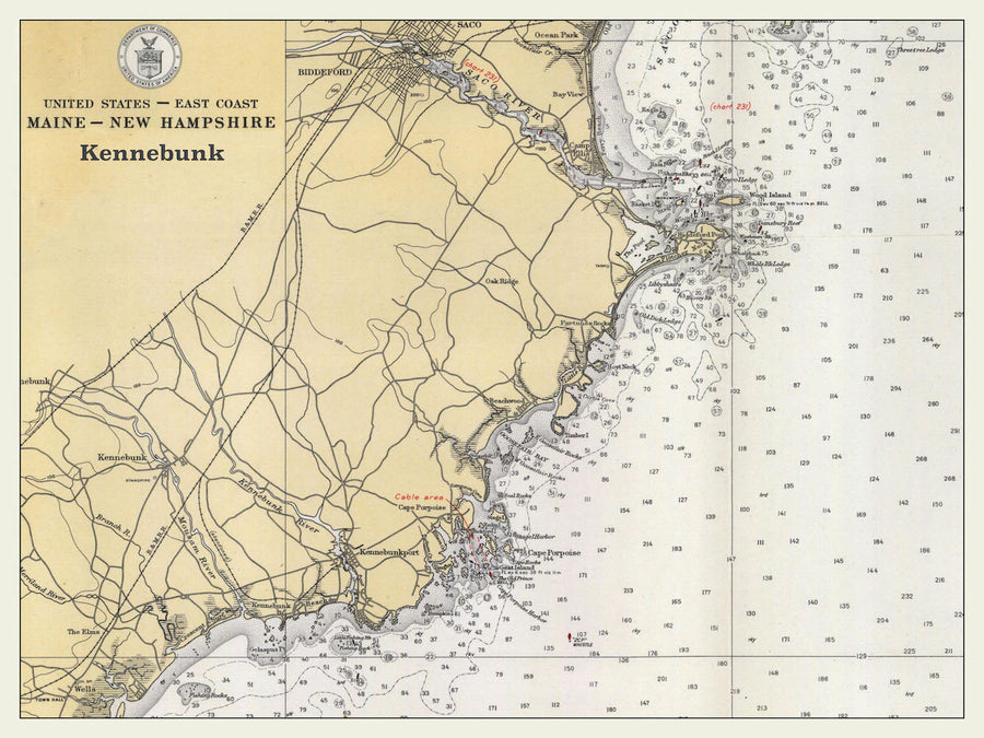 Kennebunk Maine Map - 1933