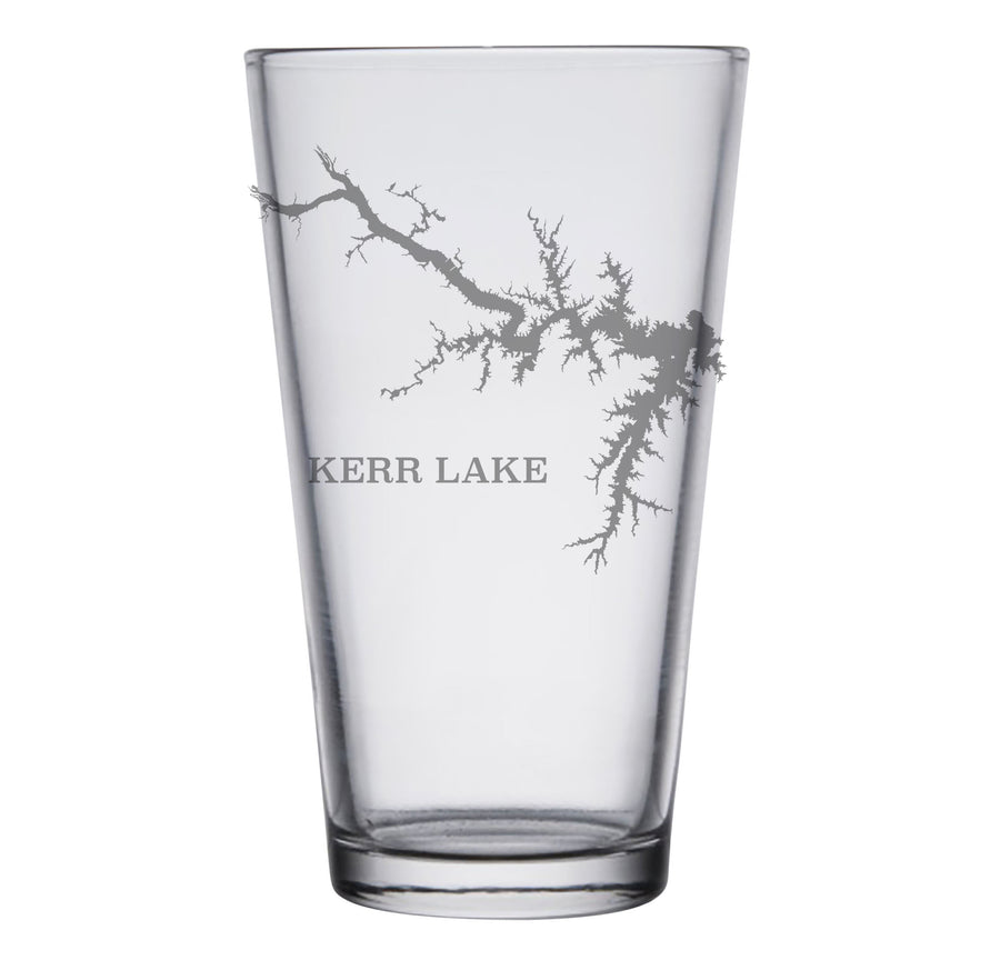Kerr Lake (VA) Map Engraved Glasses