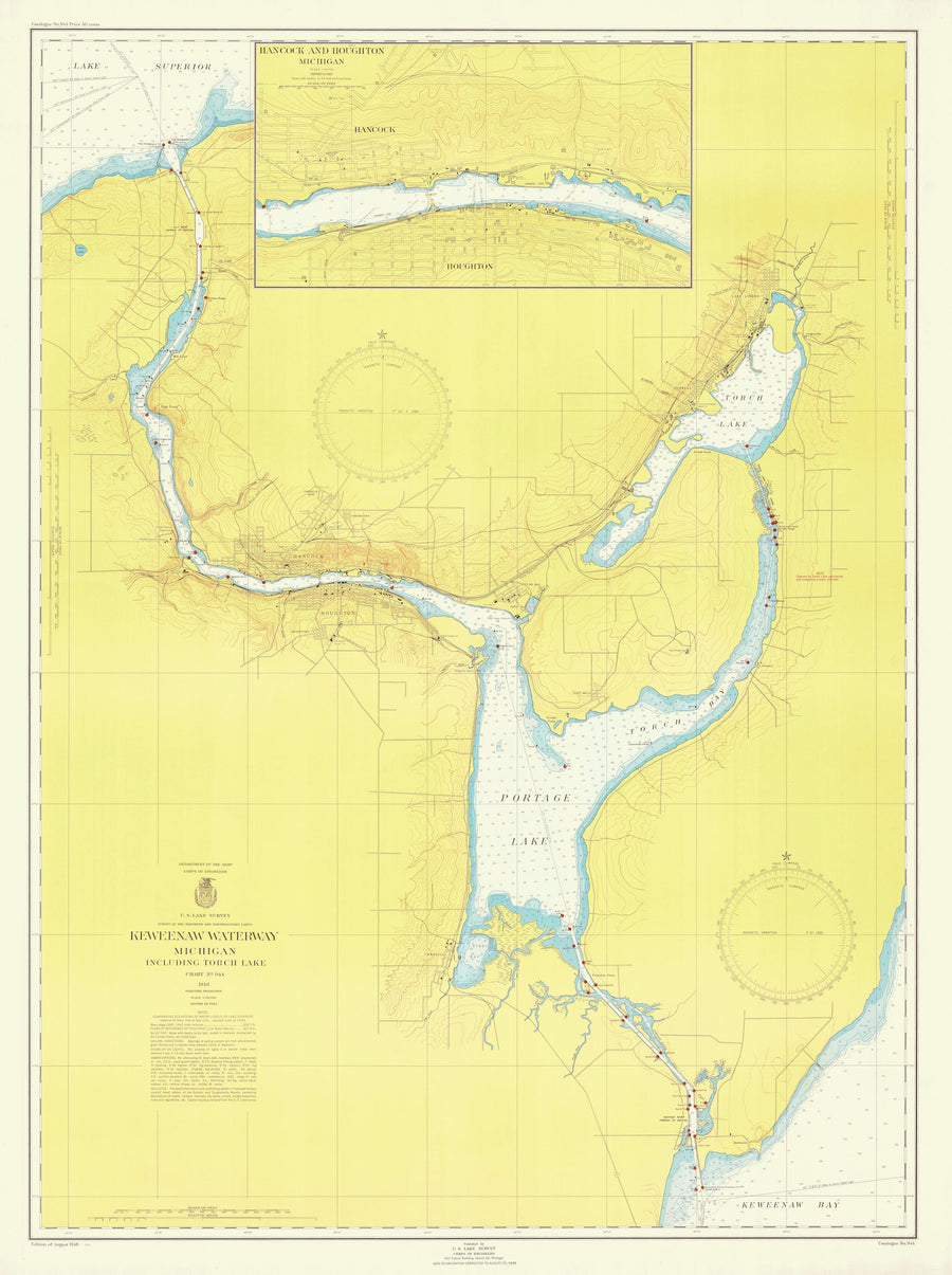 Keweenaw Waterway Map - 1948