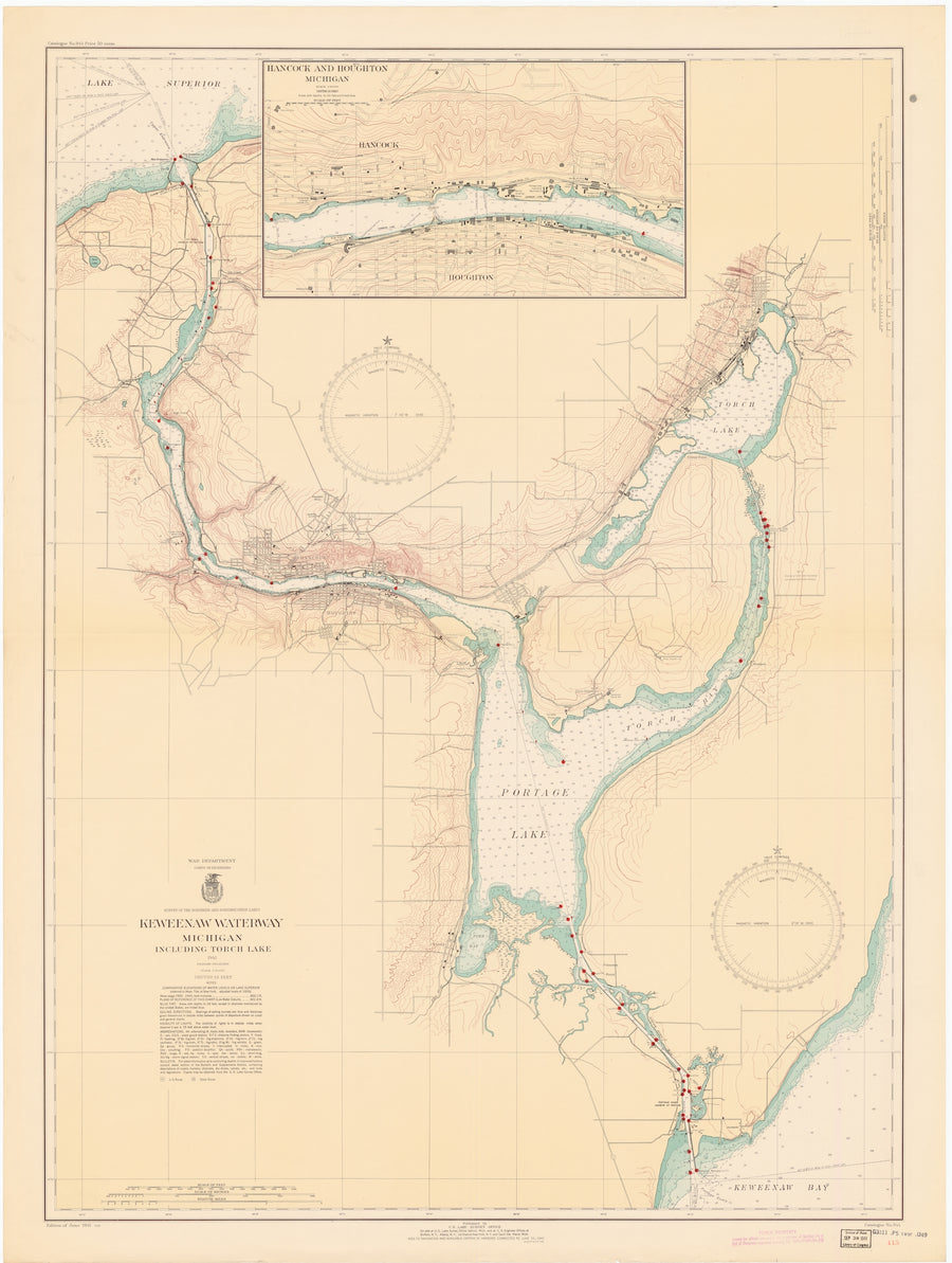 Keweenaw Waterway Map - 1941