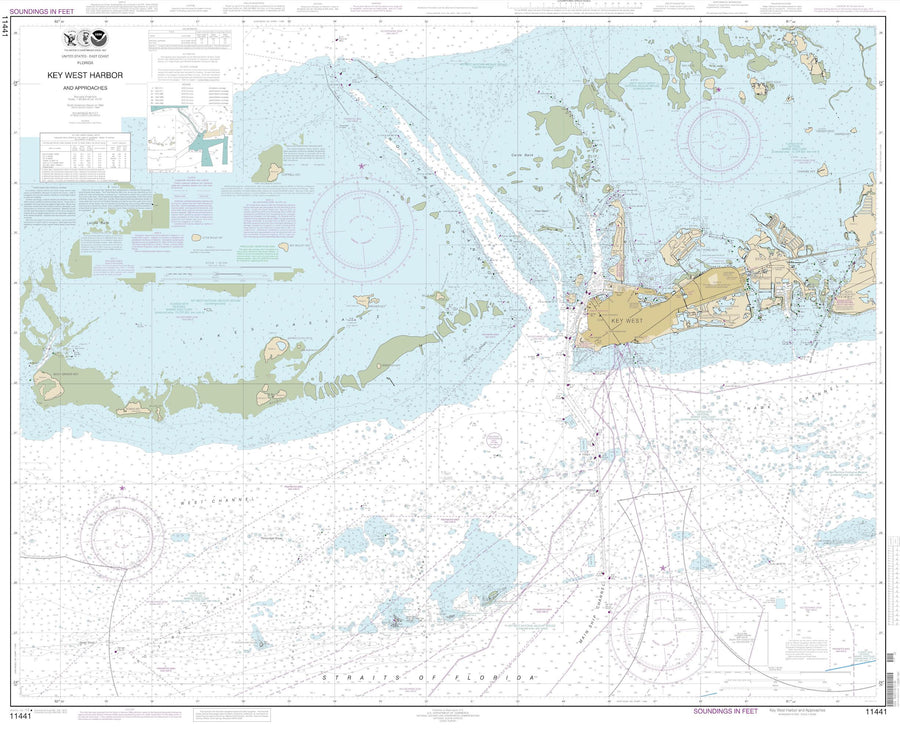 Key West Harbor & Approaches Map - 2013