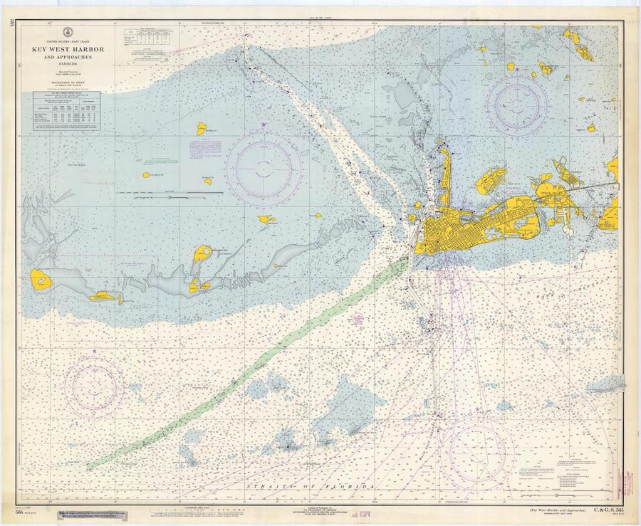 Key West Harbor & Approaches Map - 1967
