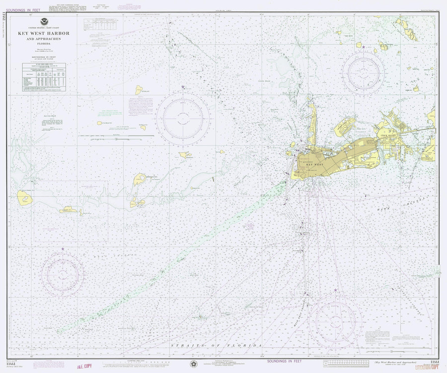 Key West Map Notecards (1975) 4.25"x5.5"