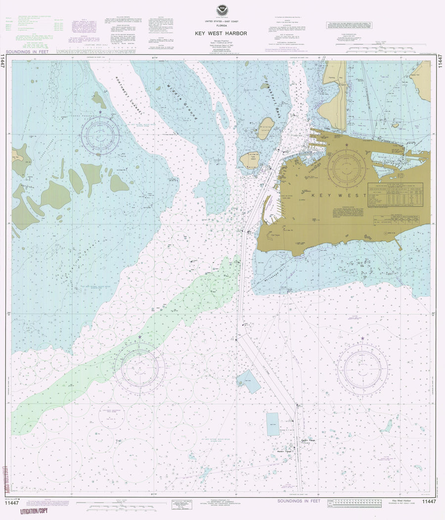 Key West Harbor Map - 1991