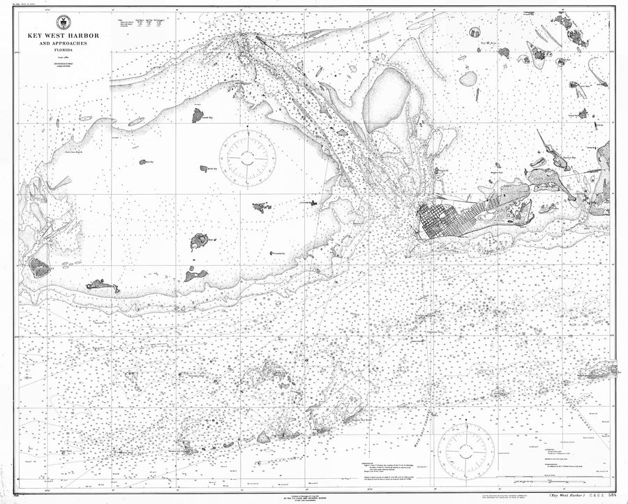 Key West Harbor Map - 1919