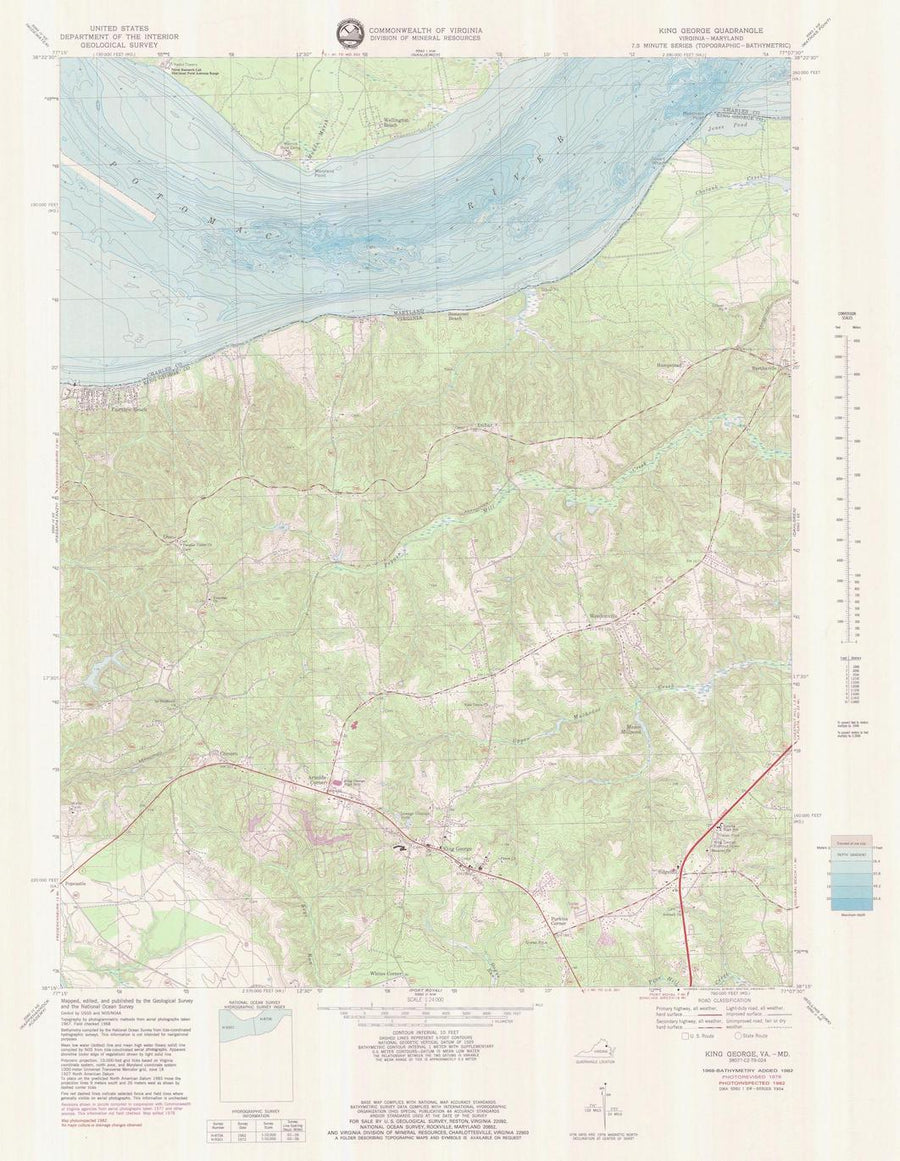 King George Virginia Map - 1978