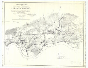 Knoxville Tennessee - Approaches & Defenses Map - 1864