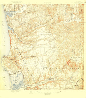La Jolla California Topgraphic Map 1903