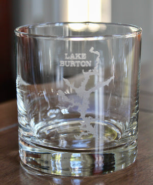 Lake Burton (GA) Map Engraved Glasses