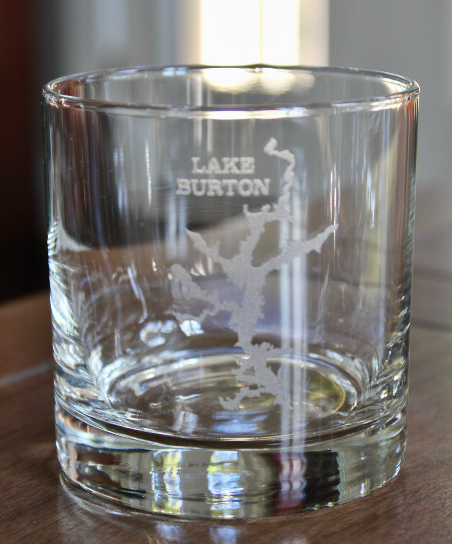 Lake Burton (GA) Map Engraved Glasses