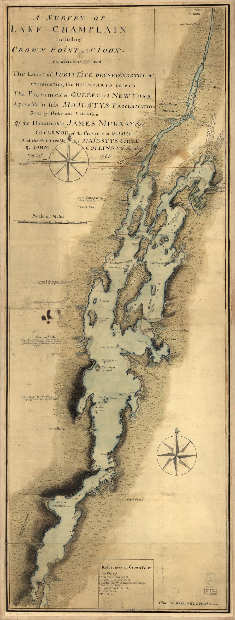 Lake Champlain Map - 1765