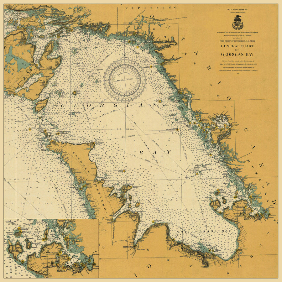 Lake Huron - Georgian Bay Map 1917