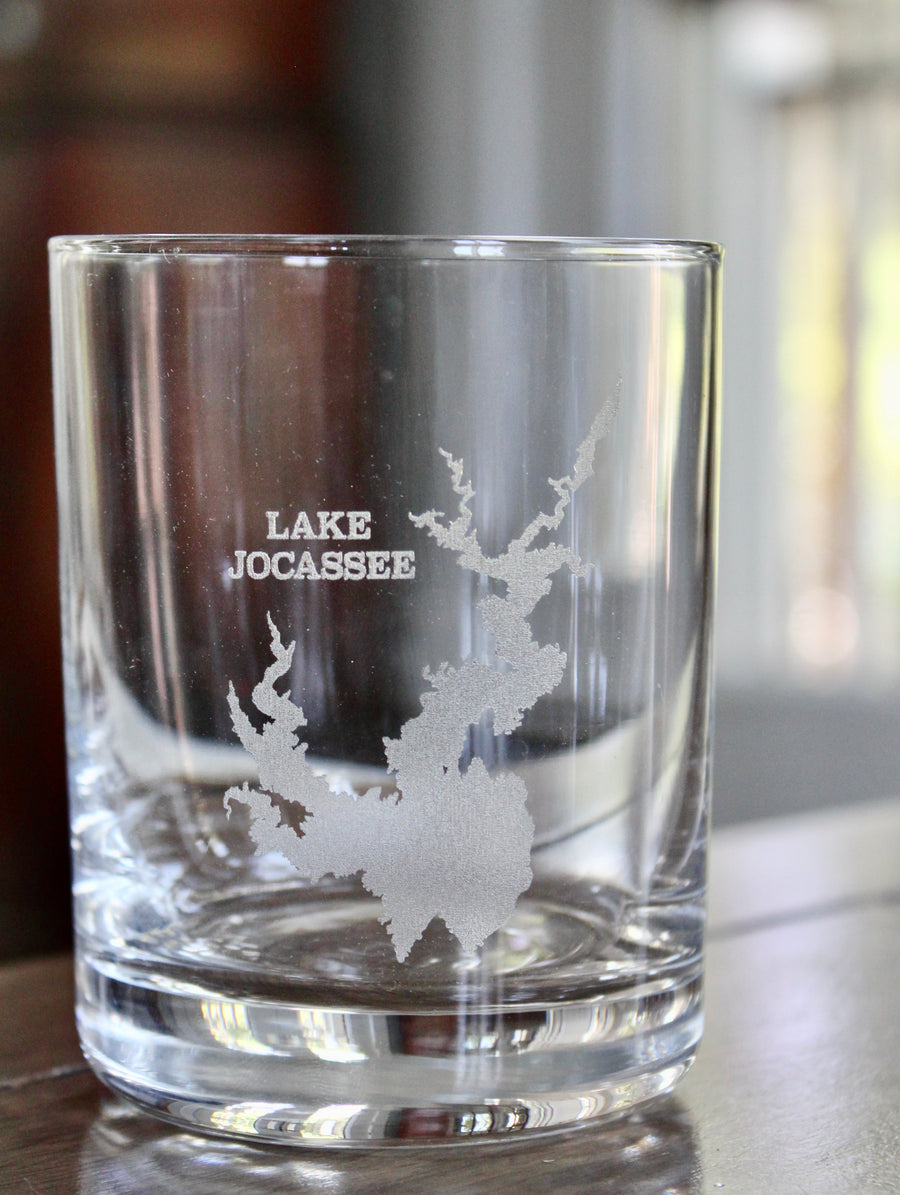 Lake Jocassee, SC Map Glasses