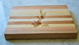 Lake Keowee Map Engraved Wooden Serving Board & Bar Board