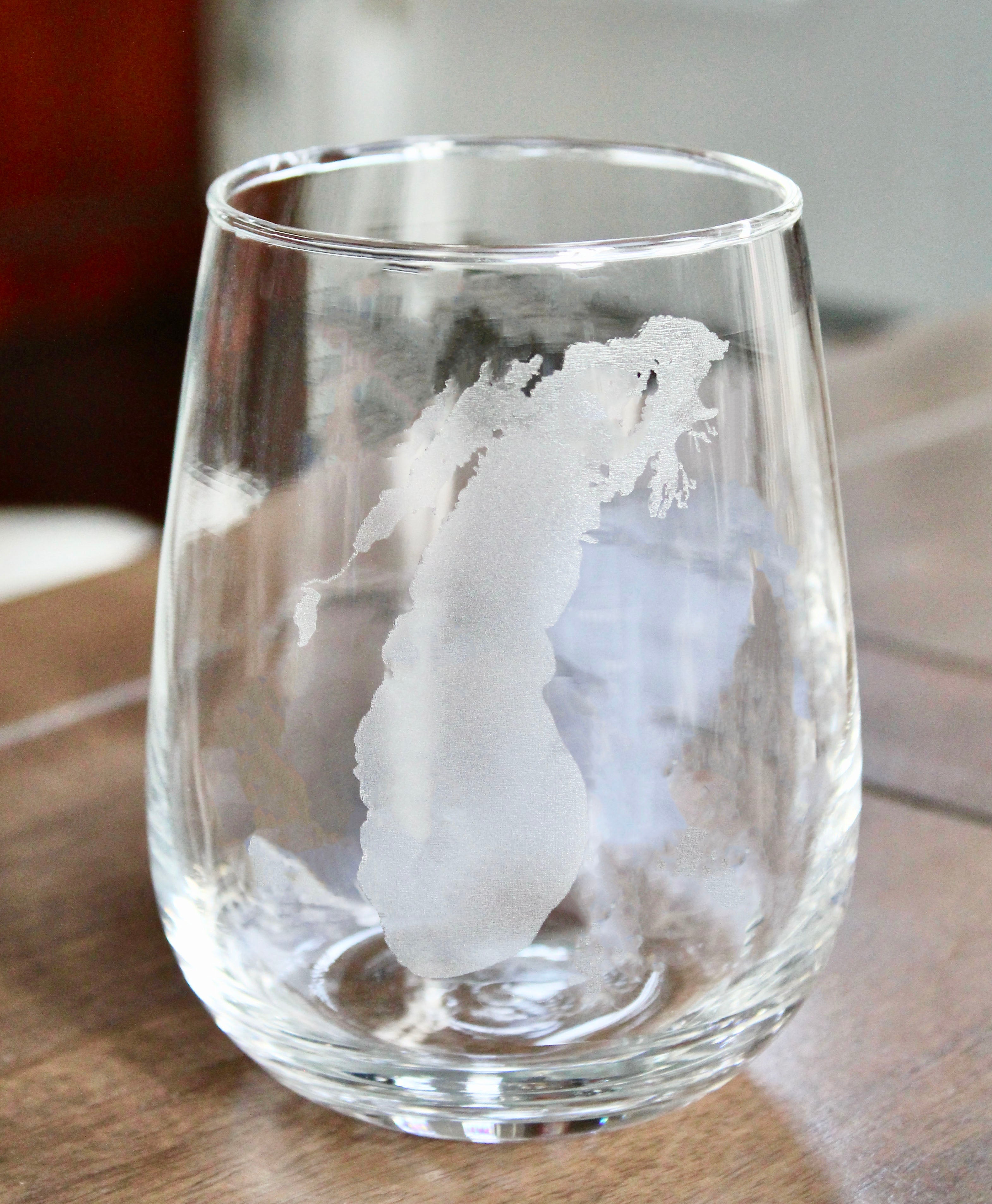 Lake Michigan Map Engraved Glasses – HullSpeed Designs
