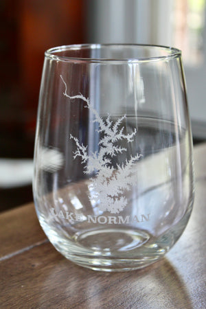 Lake Norman (NC) Map Glasses