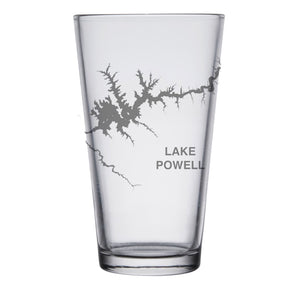 Lake Powell Map Engraved Glasses