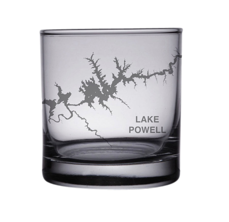 Lake Powell Map Engraved Glasses