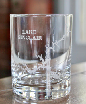 Lake Sinclair, GA Map Glasses