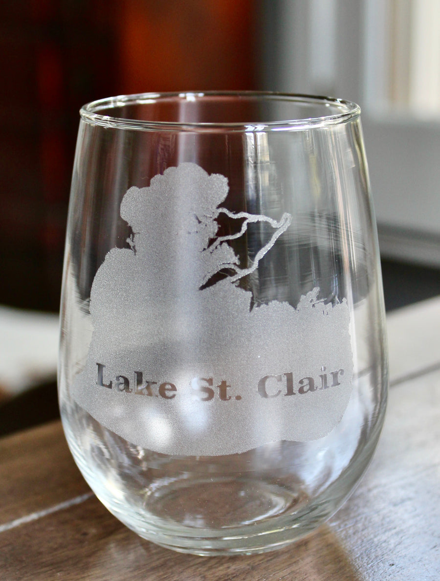 Lake St Clair Map Glasses