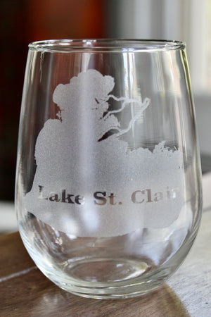 Lake St Clair Map Glasses