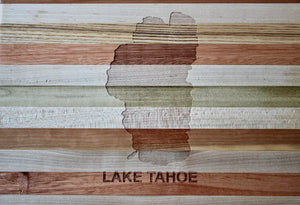 Lake Tahoe Map Engraved Wooden Serving Board & Bar Board