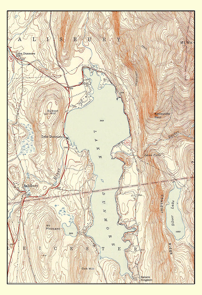 Lake Dunmore Vermont Map